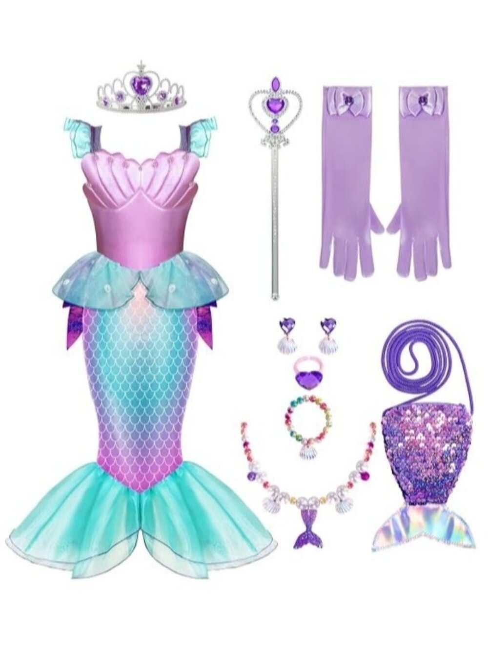 Spooktacular Creations Halloween Little Mermaid Costume w/ Accessories L 10-12Y